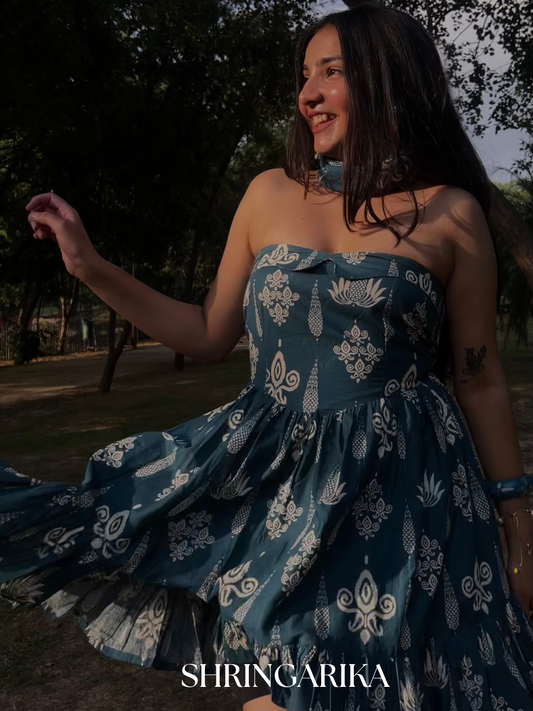 Midnight teal blue dress (Short)