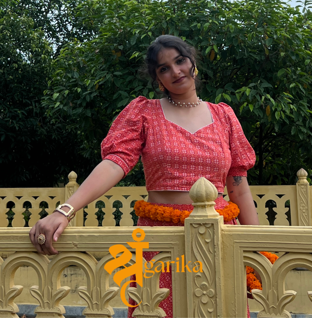 Kumkum Puff- Sleeved Blouse