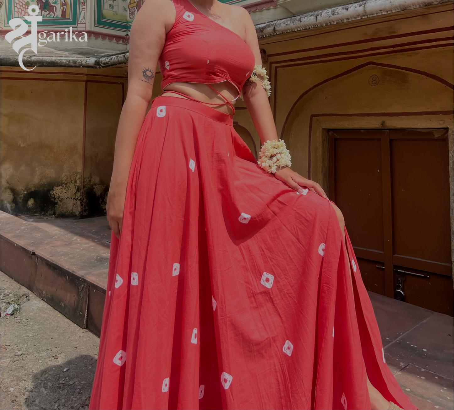 Gajri Pink flared skirt