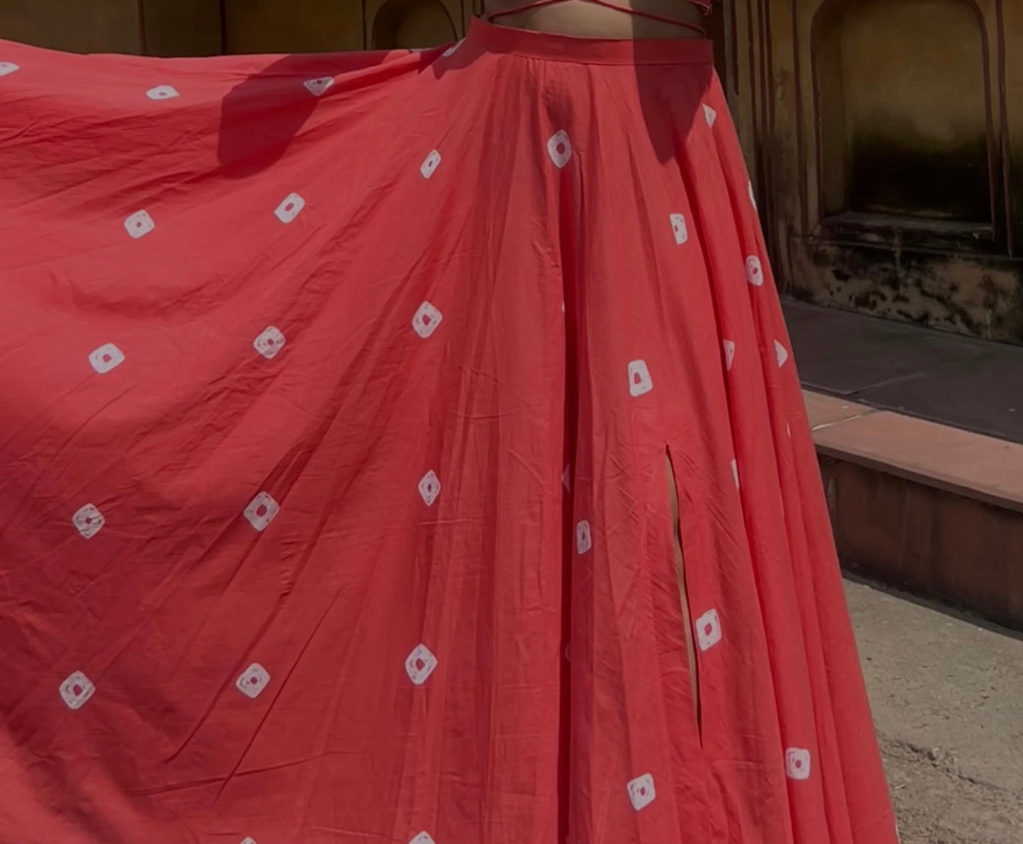 Gajri Pink flared skirt