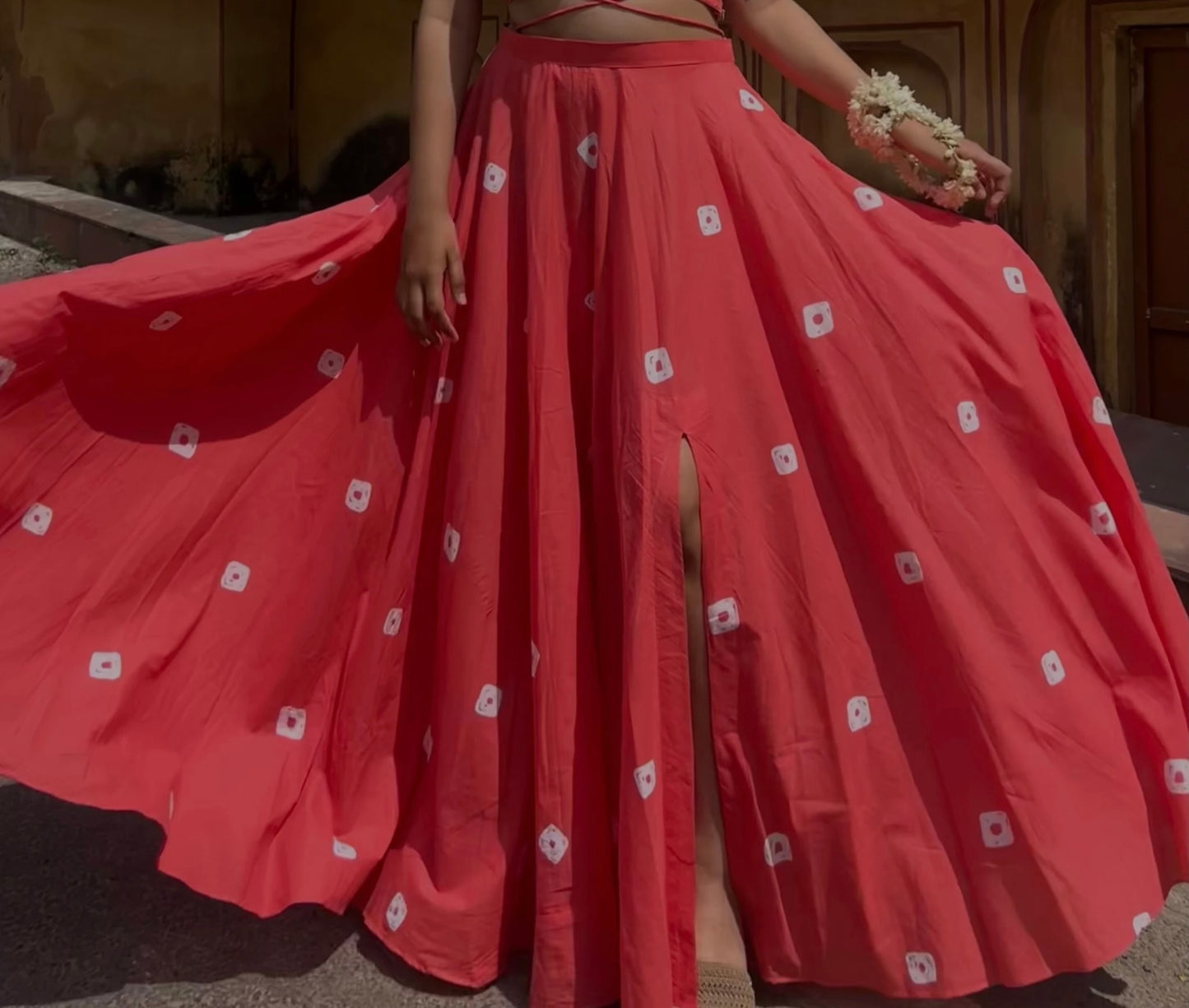 Gajri Pink flared skirt