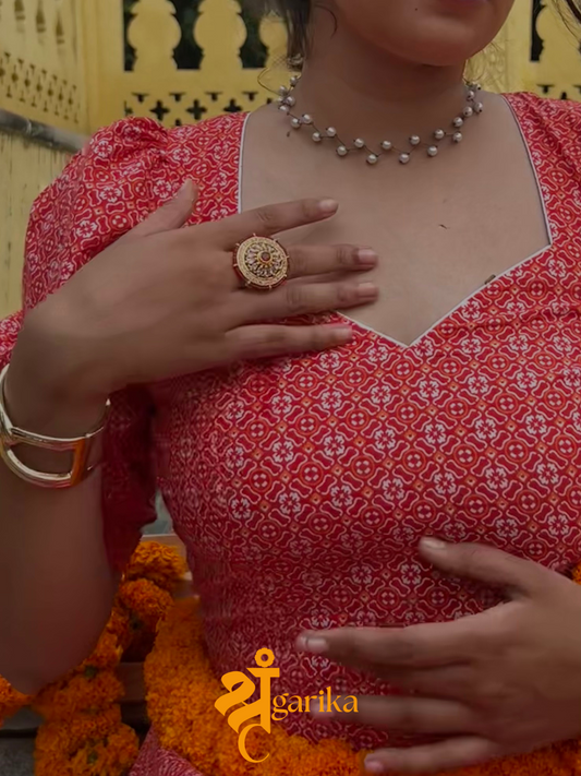 Kumkum Puff- Sleeved Blouse